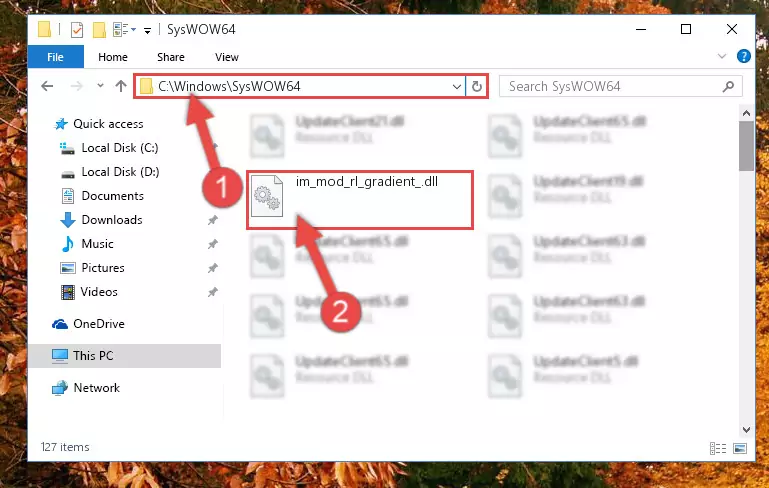Extracting the Im_mod_rl_gradient_.dll file to the desktop