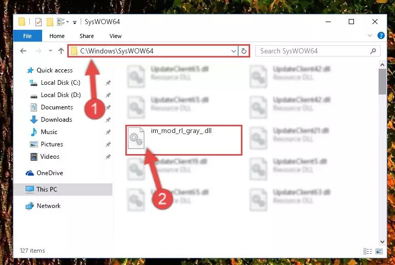 Extracting the Im_mod_rl_gray_.dll file to the desktop