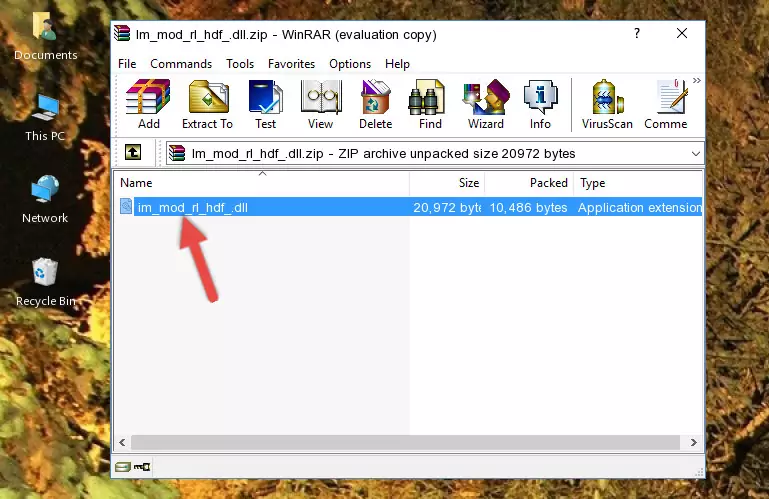 Copying the Im_mod_rl_hdf_.dll library into the program's installation directory