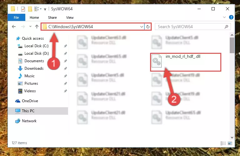 Extracting the Im_mod_rl_hdf_.dll library to the desktop
