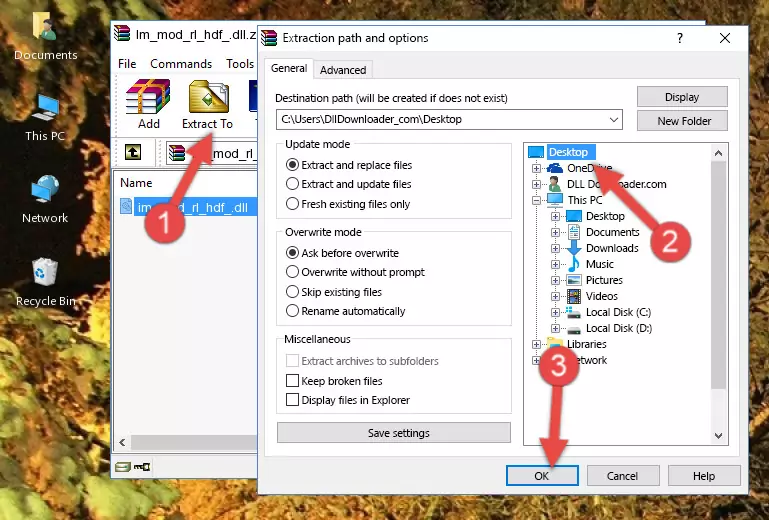 Pasting the Im_mod_rl_hdf_.dll library into the Windows/System32 directory