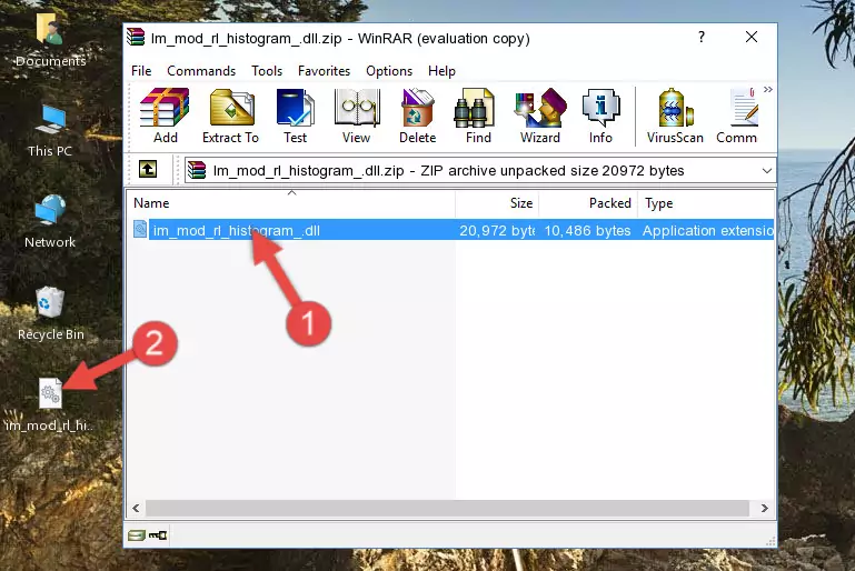 Copying the Im_mod_rl_histogram_.dll file into the file folder of the software.