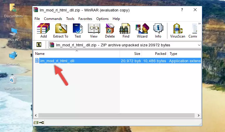 Copying the Im_mod_rl_html_.dll file into the file folder of the software.