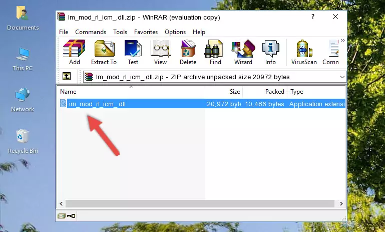 Copying the Im_mod_rl_icm_.dll library into the program's installation directory