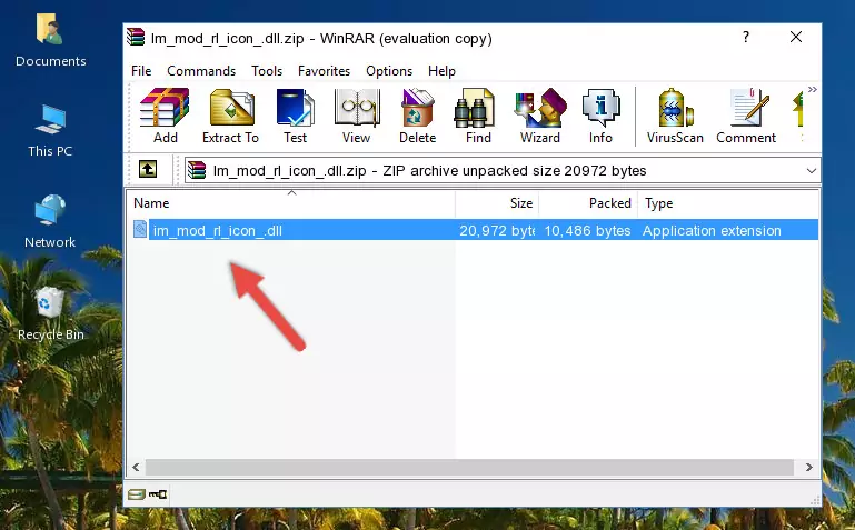 Copying the Im_mod_rl_icon_.dll file into the software's file folder