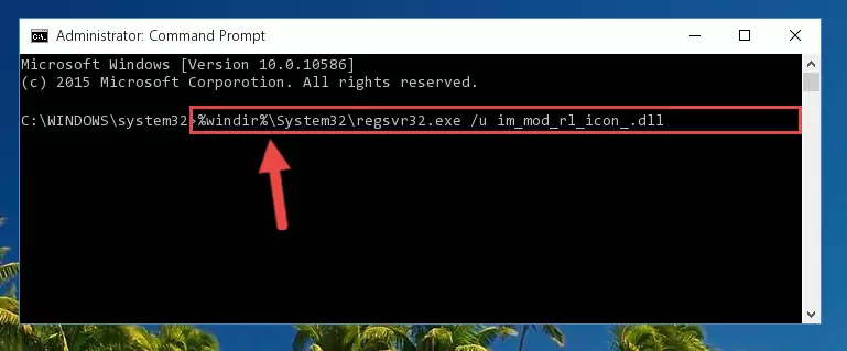 Creating a new registry for the Im_mod_rl_icon_.dll file in the Windows Registry Editor
