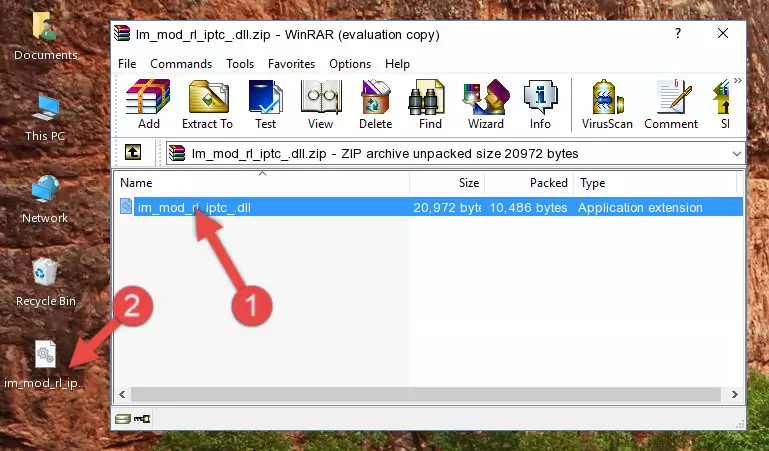 Copying the Im_mod_rl_iptc_.dll file into the software's file folder