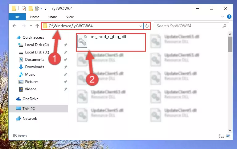 Copying the Im_mod_rl_jbig_.dll library to the Windows/sysWOW64 directory