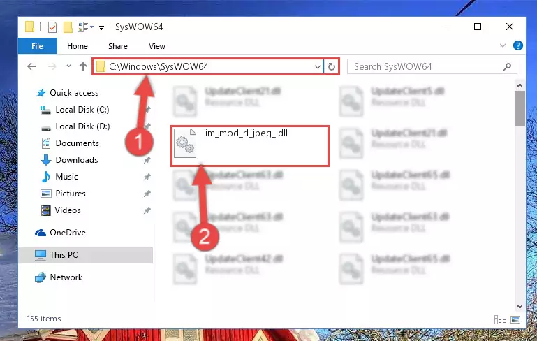 Copying the Im_mod_rl_jpeg_.dll library to the Windows/sysWOW64 directory