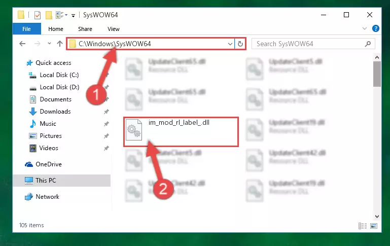 Pasting the Im_mod_rl_label_.dll file into the Windows/sysWOW64 folder