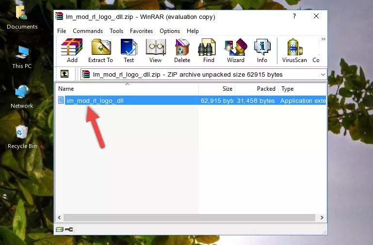 Pasting the Im_mod_rl_logo_.dll file into the software's file folder