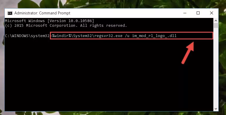 Reregistering the Im_mod_rl_logo_.dll file in the system