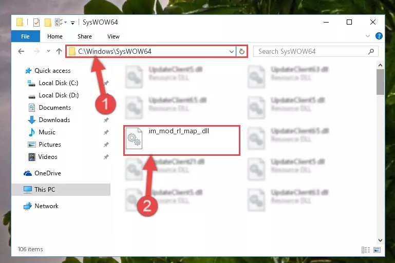 Pasting the Im_mod_rl_map_.dll library into the Windows/sysWOW64 directory