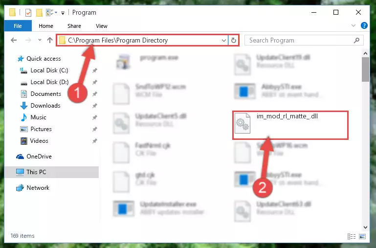 Uninstalling the broken registry of the Im_mod_rl_matte_.dll file from the Windows Registry Editor (for 64 Bit)