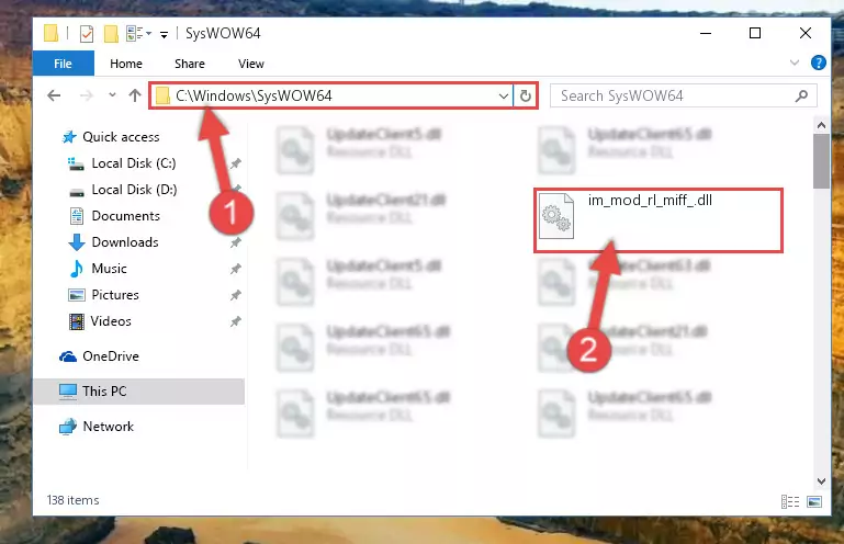 Pasting the Im_mod_rl_miff_.dll library into the Windows/sysWOW64 directory