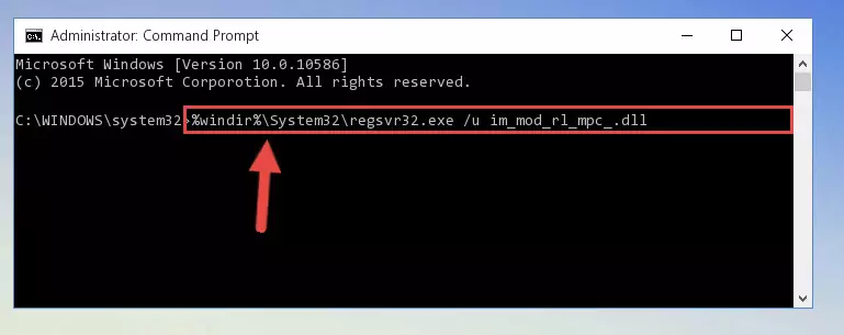 Reregistering the Im_mod_rl_mpc_.dll library in the system