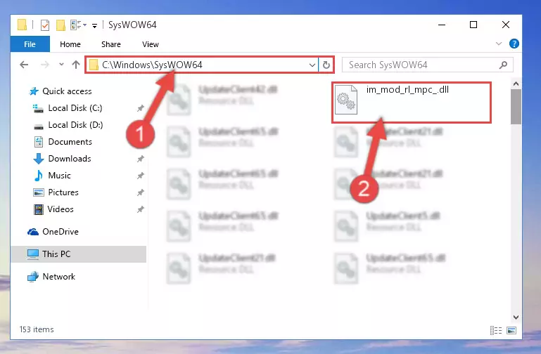 Extracting the Im_mod_rl_mpc_.dll library to the desktop