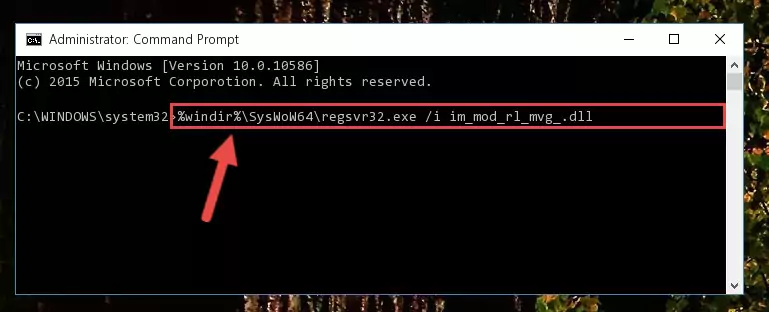 Uninstalling the damaged Im_mod_rl_mvg_.dll library's registry from the system (for 64 Bit)