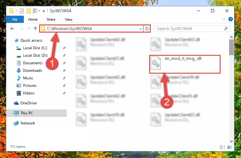 Extracting the Im_mod_rl_mvg_.dll library to the desktop