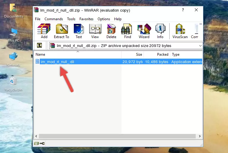 Copying the Im_mod_rl_null_.dll file into the file folder of the software.