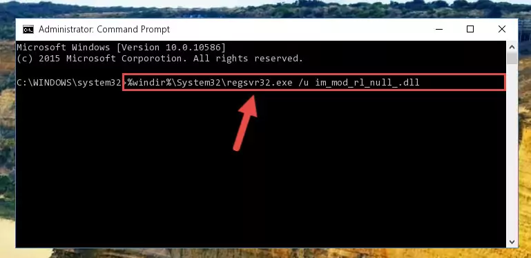 Creating a new registry for the Im_mod_rl_null_.dll file