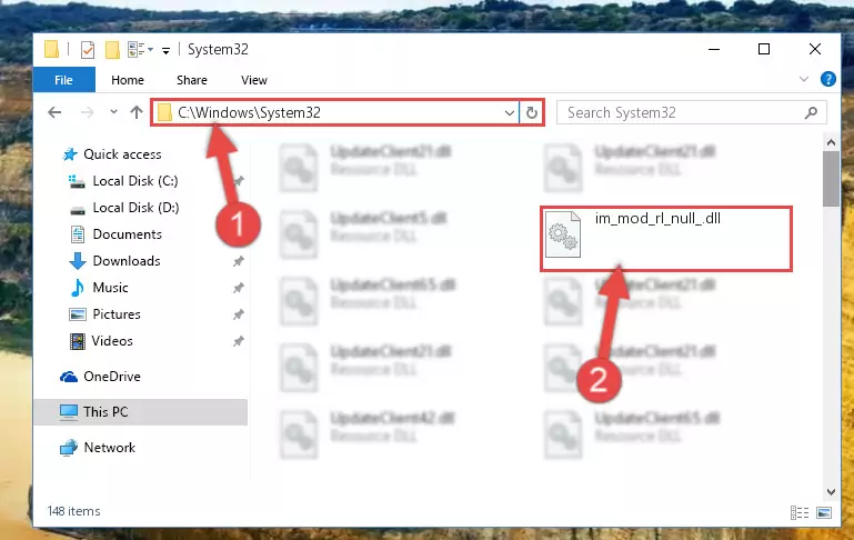 Pasting the Im_mod_rl_null_.dll file into the Windows/sysWOW64 folder