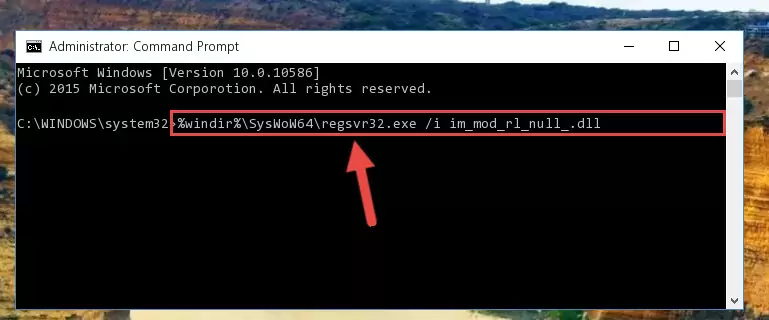 Uninstalling the damaged Im_mod_rl_null_.dll file's registry from the system (for 64 Bit)