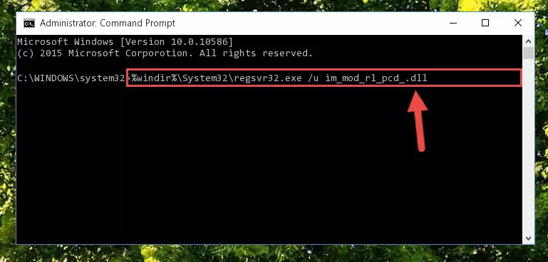 Extracting the Im_mod_rl_pcd_.dll library from the .zip file