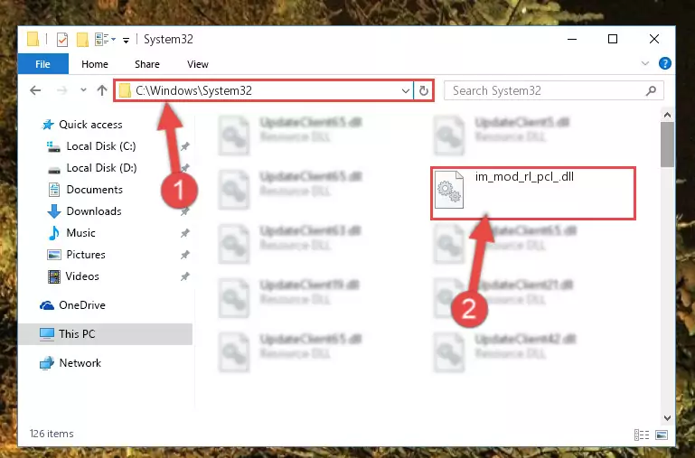 Pasting the Im_mod_rl_pcl_.dll library into the Windows/sysWOW64 directory