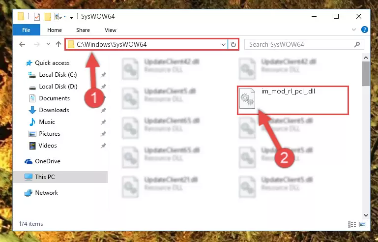 Extracting the Im_mod_rl_pcl_.dll library to the desktop