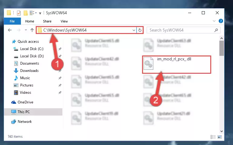 Copying the Im_mod_rl_pcx_.dll library to the Windows/sysWOW64 directory