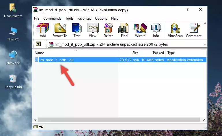 Pasting the Im_mod_rl_pdb_.dll file into the software's file folder