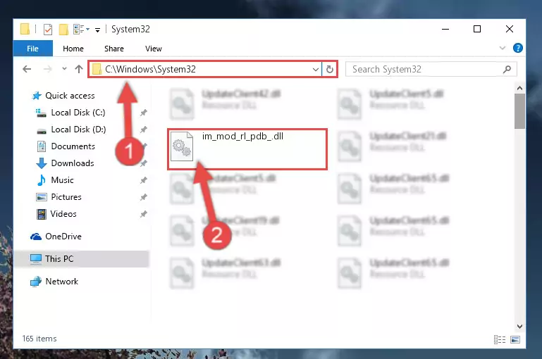 Copying the Im_mod_rl_pdb_.dll file to the Windows/sysWOW64 folder