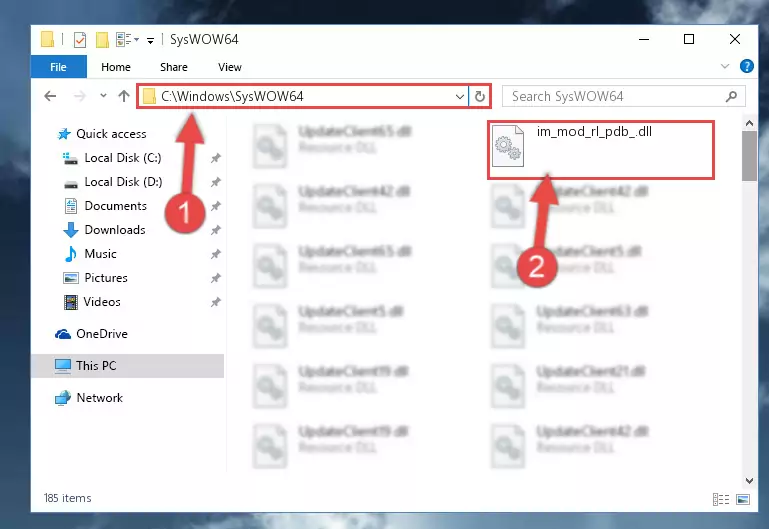 Extracting the Im_mod_rl_pdb_.dll file to the desktop