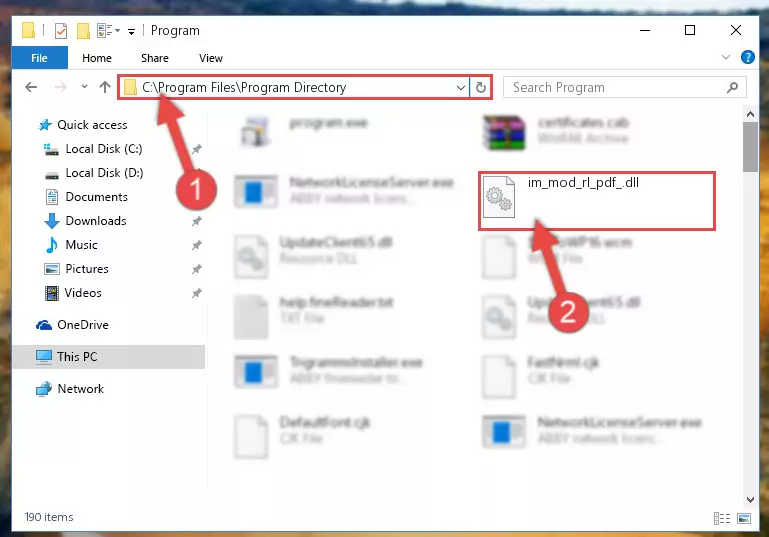 Choosing the Im_mod_rl_pdf_.dll file