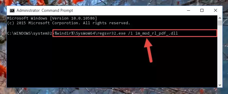 Uninstalling the damaged Im_mod_rl_pdf_.dll file's registry from the system (for 64 Bit)