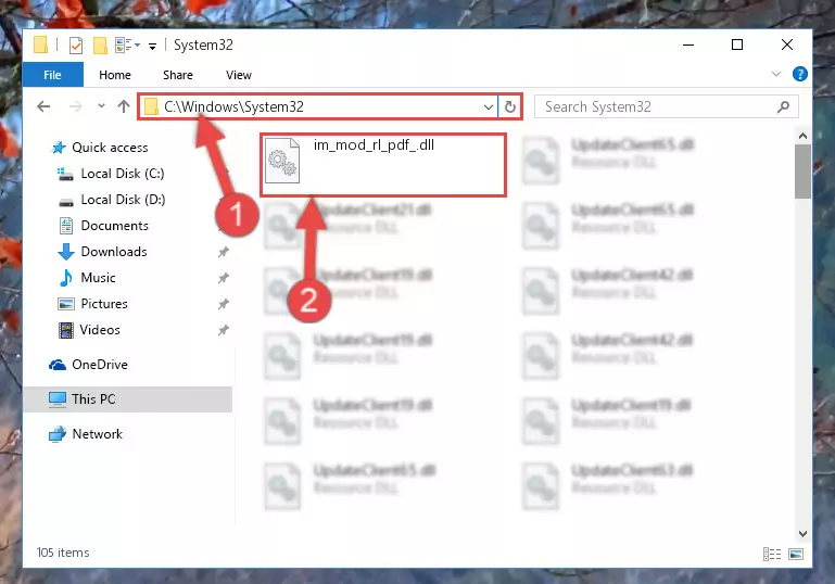 Copying the Im_mod_rl_pdf_.dll file to the Windows/sysWOW64 folder