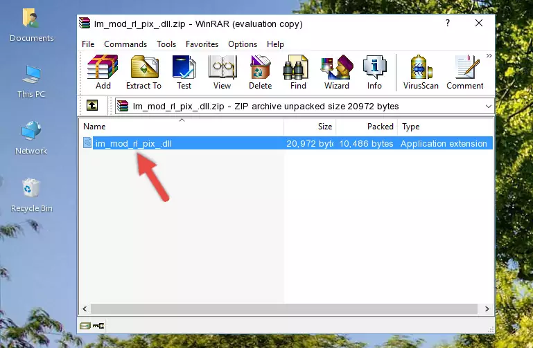 Copying the Im_mod_rl_pix_.dll file into the software's file folder