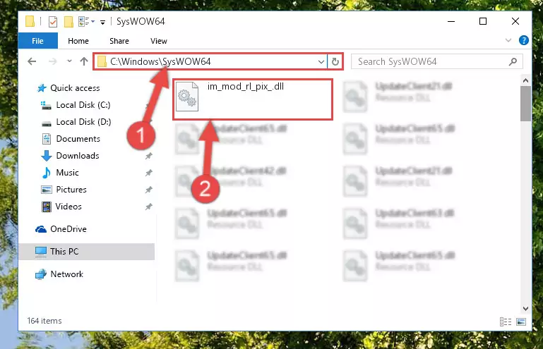 Extracting the Im_mod_rl_pix_.dll file to the desktop