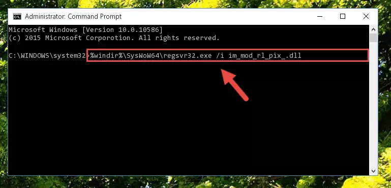 Uninstalling the broken registry of the Im_mod_rl_pix_.dll file from the Windows Registry Editor (for 64 Bit)