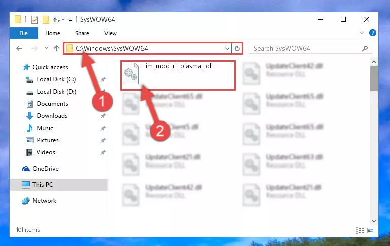 Copying the Im_mod_rl_plasma_.dll file to the Windows/sysWOW64 folder