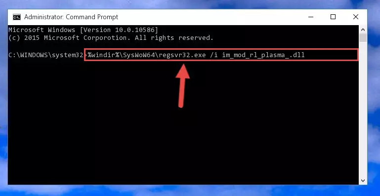 Deleting the damaged registry of the Im_mod_rl_plasma_.dll