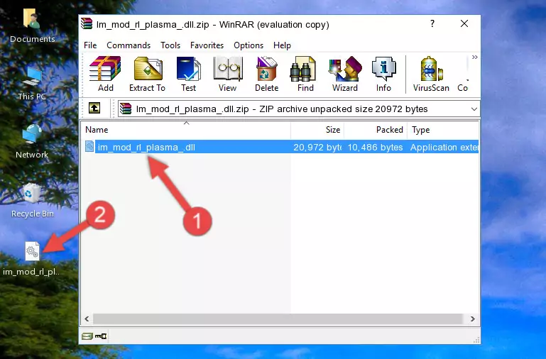 Copying the Im_mod_rl_plasma_.dll file into the software's file folder
