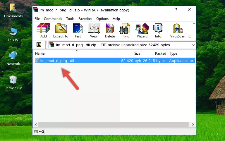 Pasting the Im_mod_rl_png_.dll library into the program's installation directory