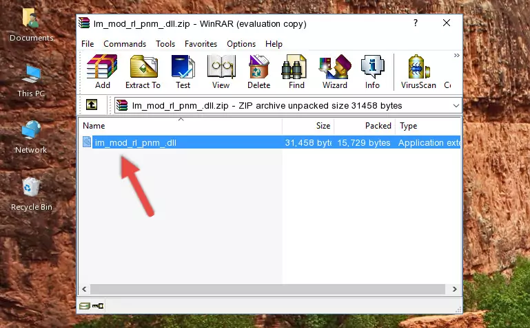 Copying the Im_mod_rl_pnm_.dll file into the software's file folder