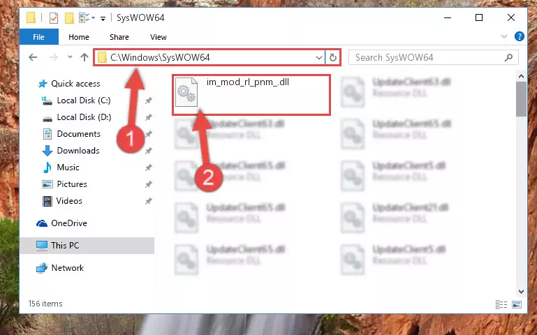 Extracting the Im_mod_rl_pnm_.dll file to the desktop