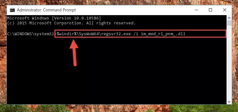 Uninstalling the damaged Im_mod_rl_pnm_.dll file's registry from the system (for 64 Bit)
