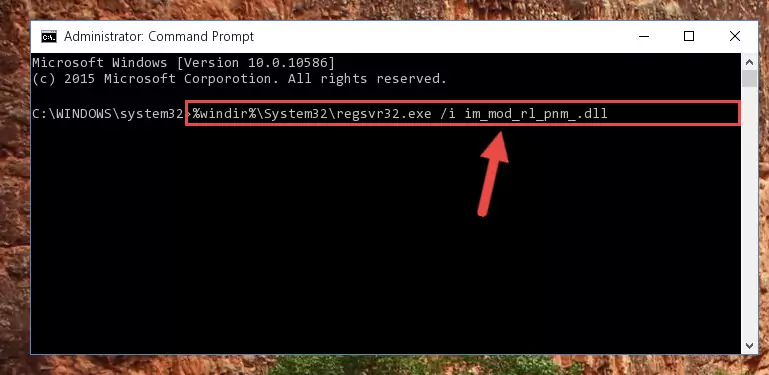 Deleting the Im_mod_rl_pnm_.dll file's problematic registry in the Windows Registry Editor