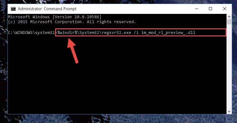 Reregistering the Im_mod_rl_preview_.dll file in the system (for 64 Bit)