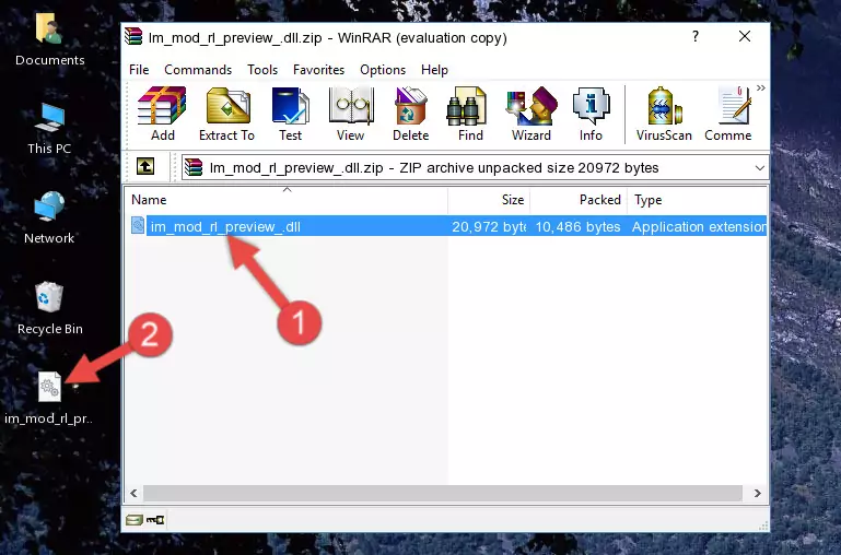 Pasting the Im_mod_rl_preview_.dll file into the software's file folder